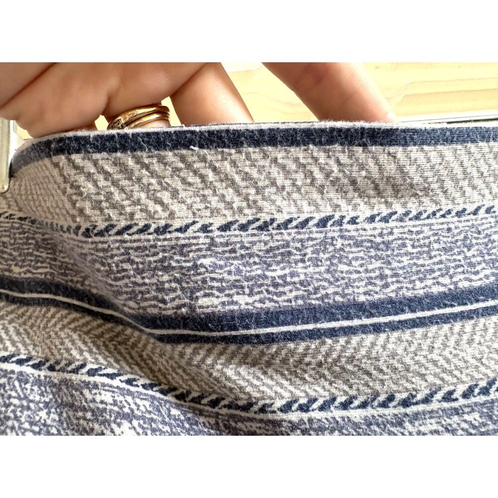QVC Wide Leg Palazzo Pant Blue Stripe High Waist Flowy Lounge Flare Lisa Rinna S - Picture 7 of 9